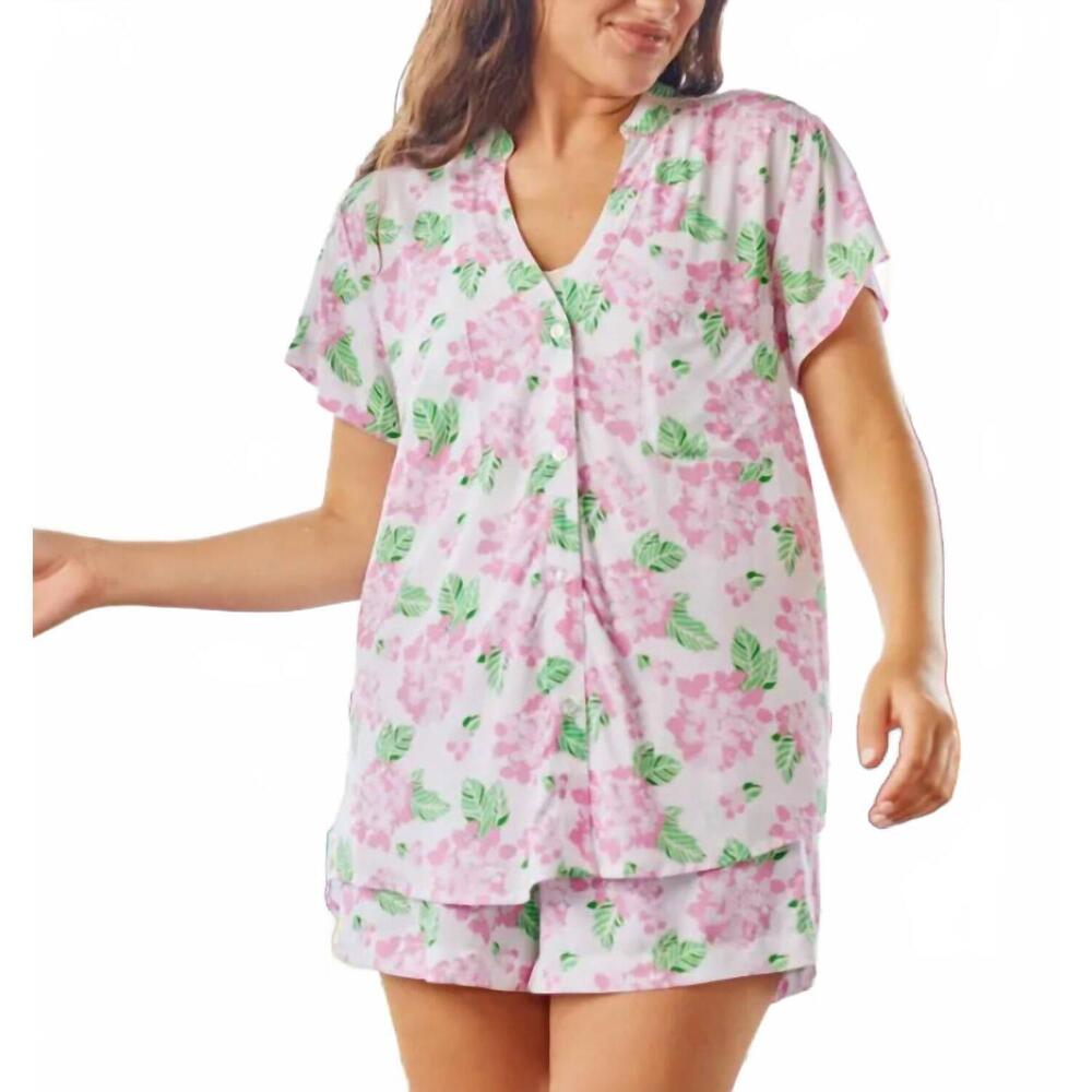 NEW MARY SQUARE serena short pajama set in lovely day pink